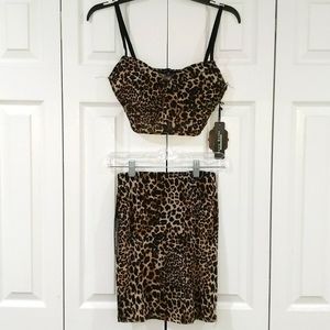 Cheetah print sexy two piece